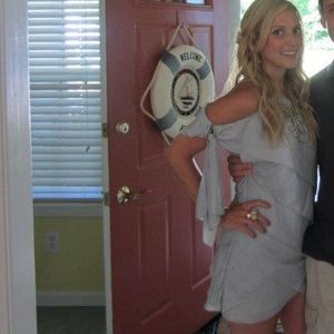 BCBG MaxAzria Blue Off-Shoulder Dress